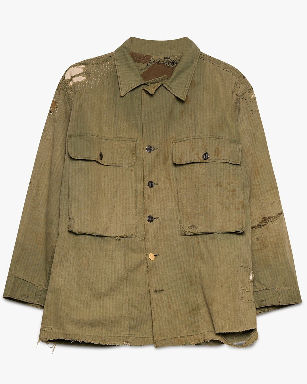 Repaired Military Button Down Jacket