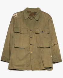 Repaired Military Button Down Jacket