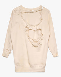 Thrashed White Sweatshirt