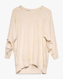 Thrashed White Sweatshirt