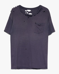 Thrashed Navy Blue Pocket Tee