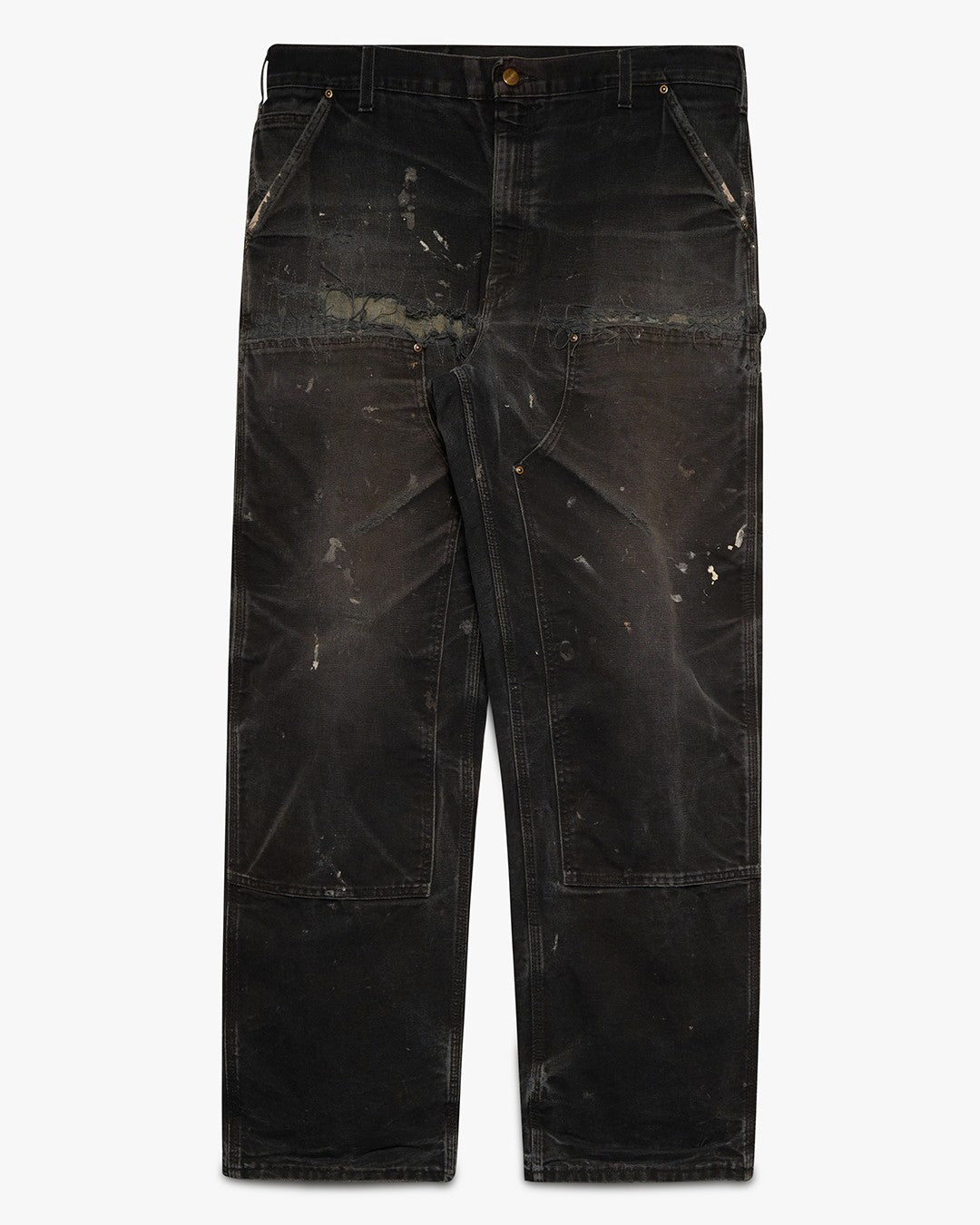 Distressed/Repaired Black Carhartt Double Knees
