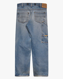 Faded/Distressed Denim Prison Blu Double Knees