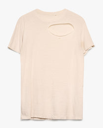 Chest Gashed Blank White Tee