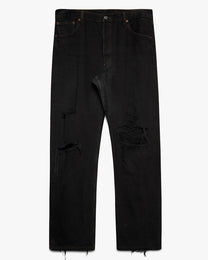 Distressed &amp; Dyed Black Levi's 501 Jeans