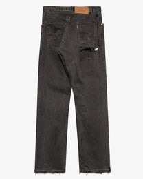 Thrashed Black Altered Levi's 517 Jeans