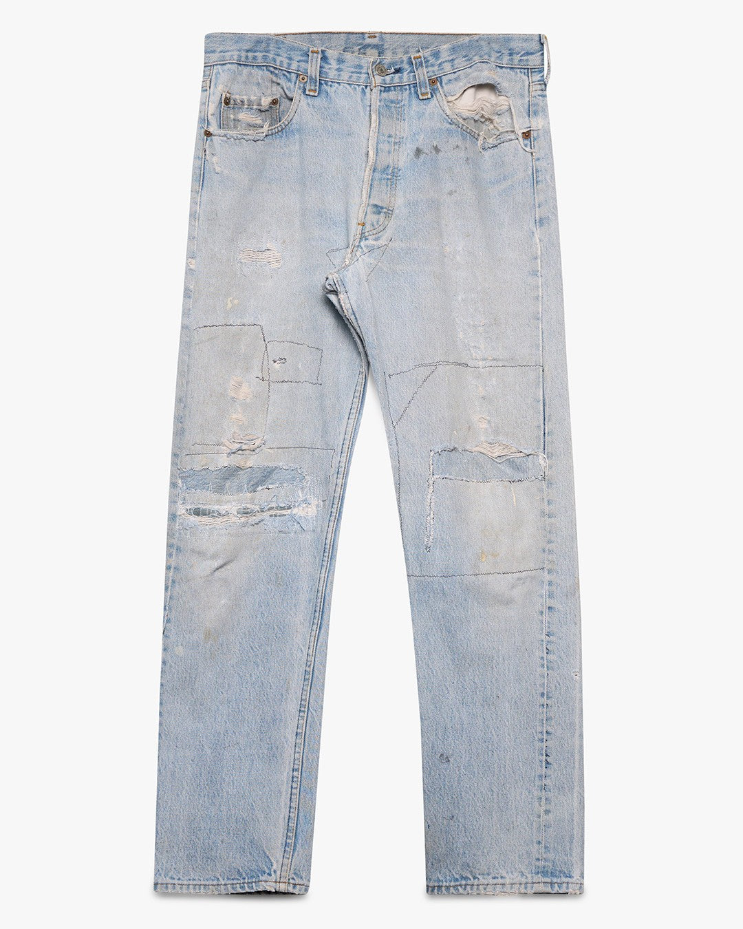 Faded &amp; Repaired Levi's 501 Jeans