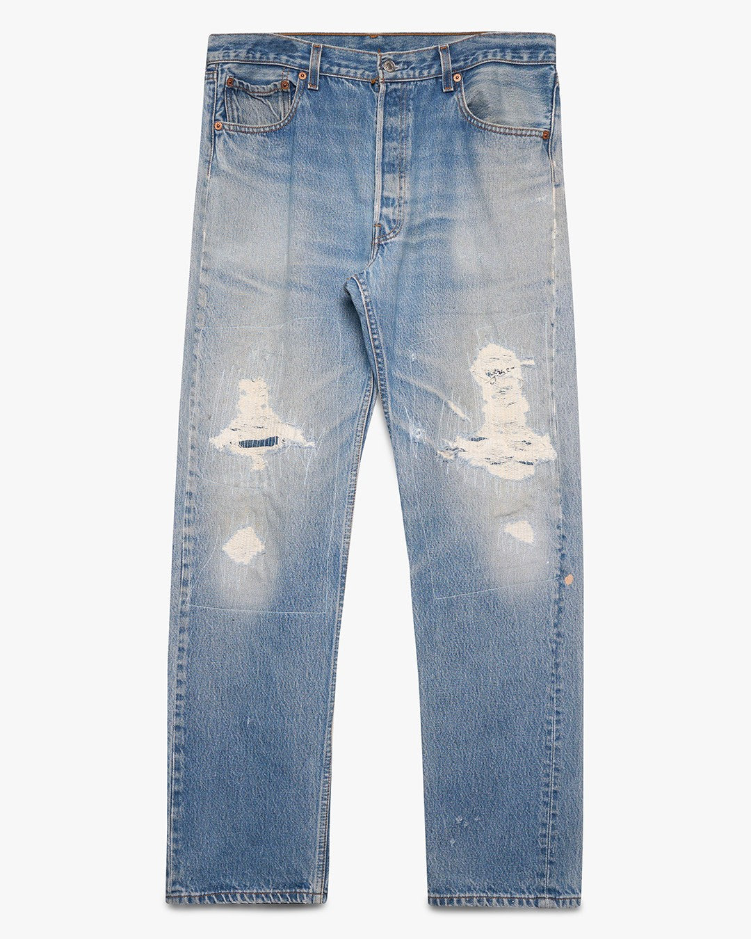 Faded &amp; Repaired Levi's 501 Jeans