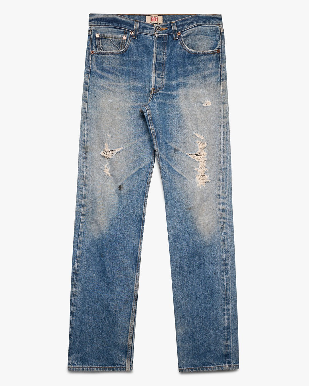Distressed &amp; Faded Levi's 501 Jeans
