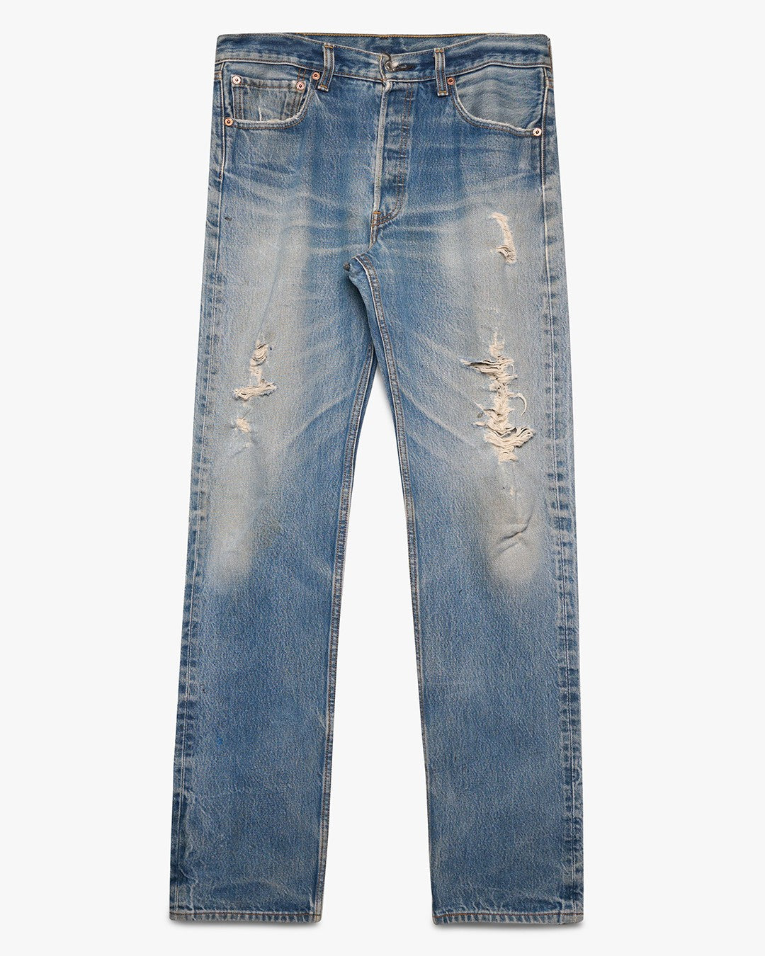 Distressed &amp; Faded Levi's 501 Jeans