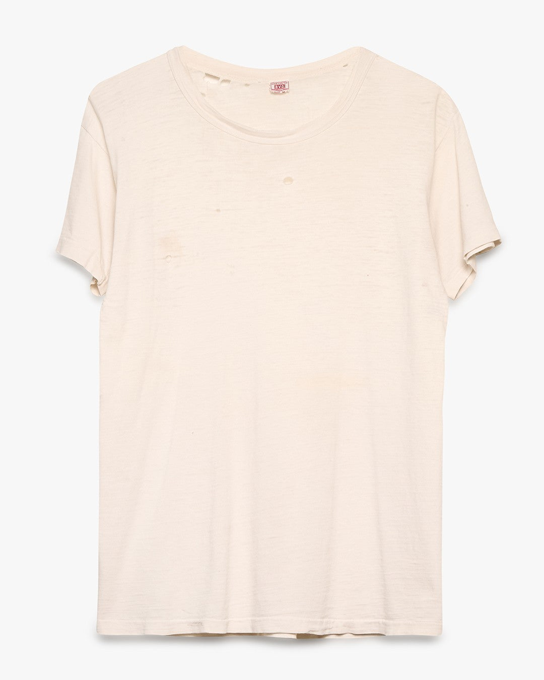 Distressed BVD Blank White Tee