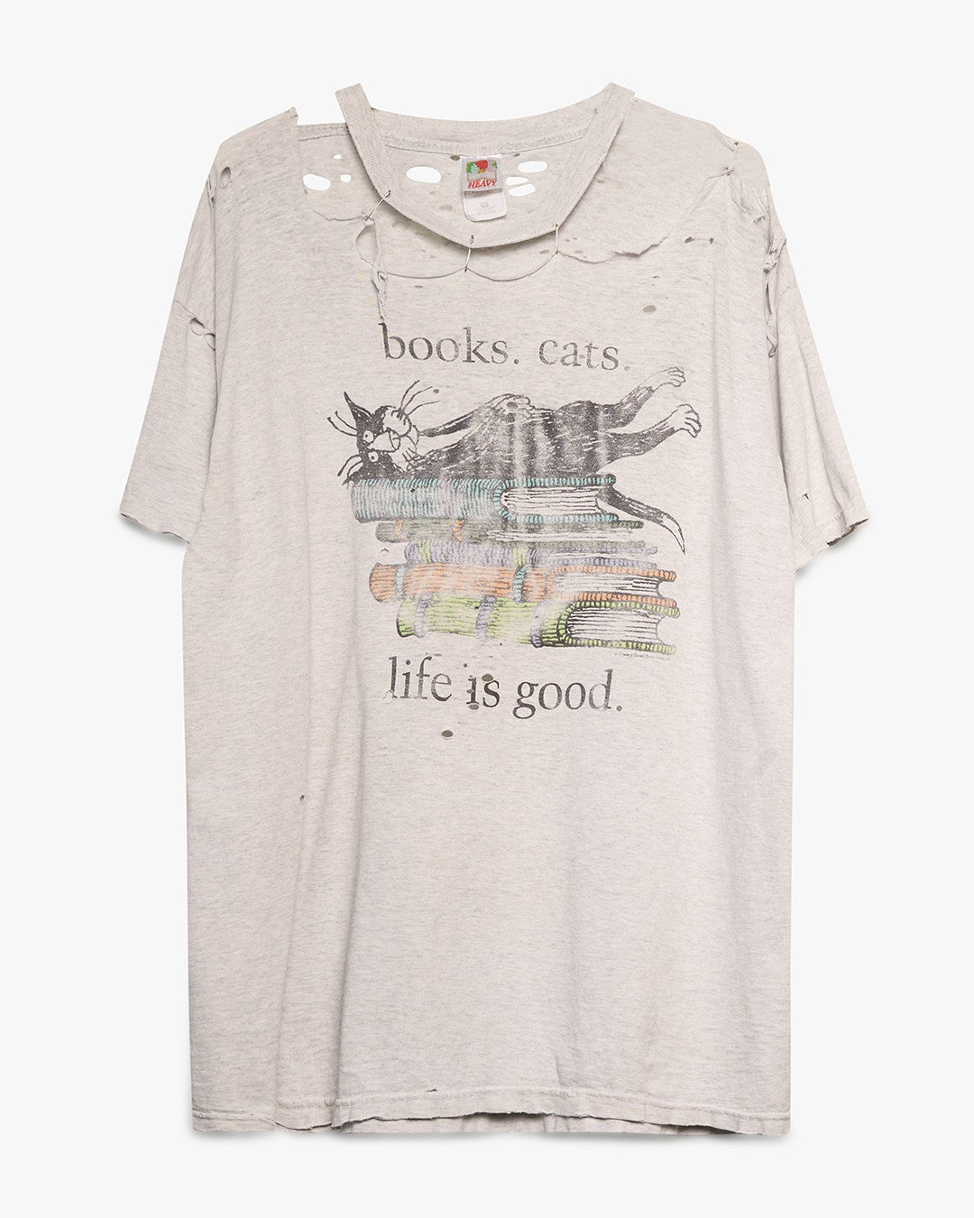 Thrashed Books Cats Tee