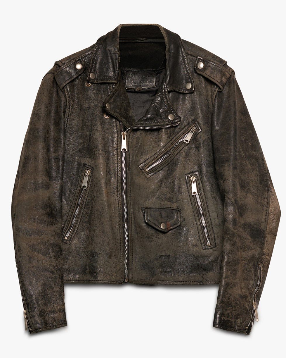 Faded Genuine Leather Moto Jacket