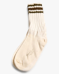 Green/Brown/Green Casual Sport 100% Cotton Socks