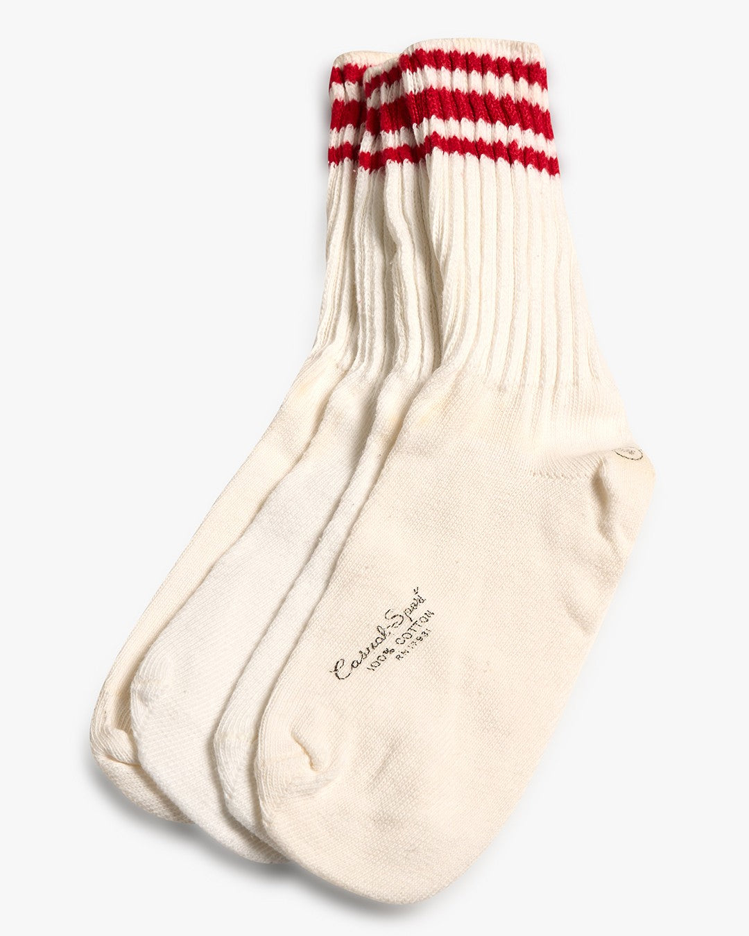 Red/Red/Red Casual Sport 100% Cotton Socks