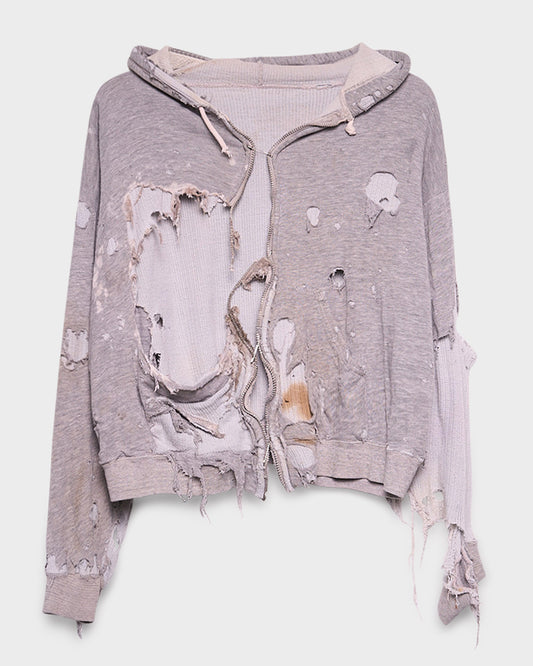 Thrashed Grey Zip-Up