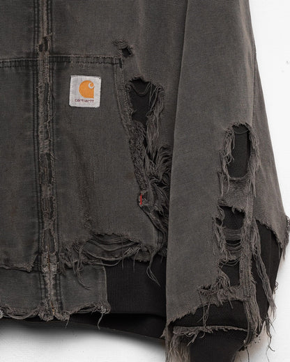 Thrashed Black Carhartt Hooded