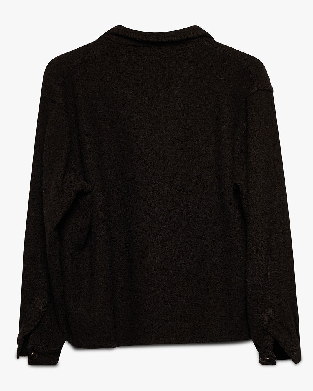 Over Dyed Black Wool Button Down Shirt