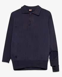 Thrashed Navy Blue Pilgrim Quarter Zip Sweat