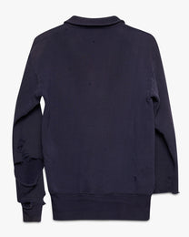 Thrashed Navy Blue Pilgrim Quarter Zip Sweat
