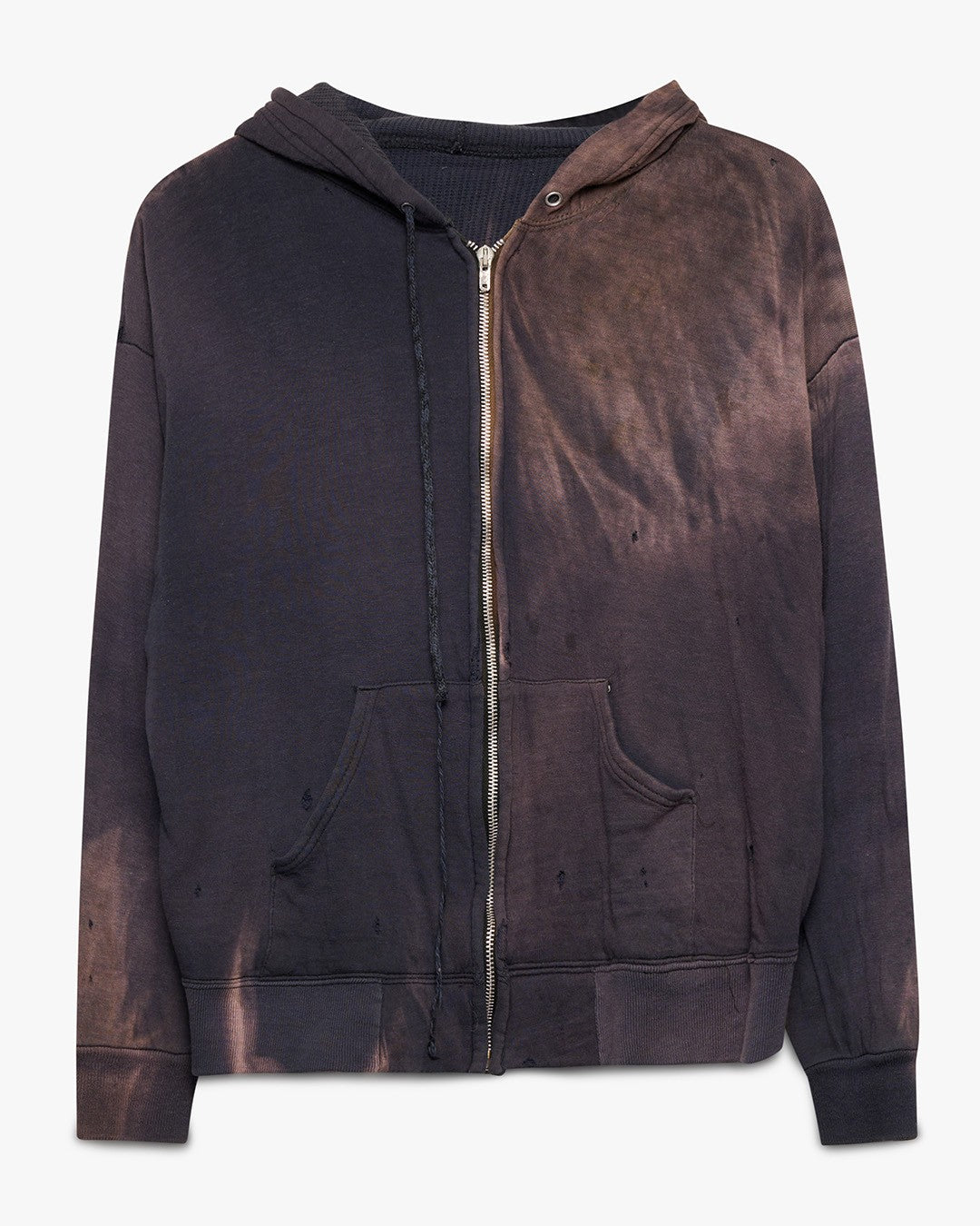 Sun Faded Navy Blue Thermal Lined Zip-Up