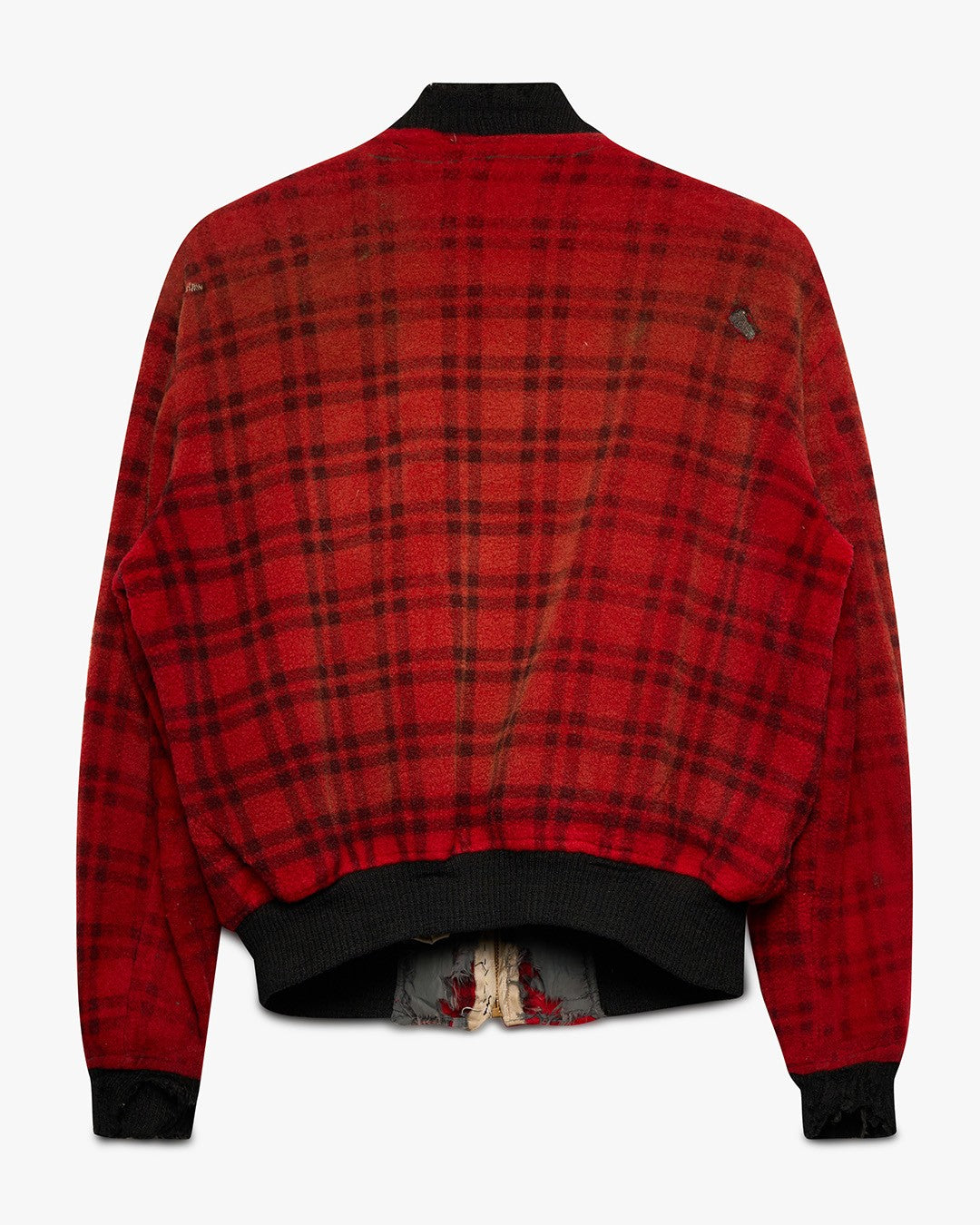 Faded Red Wool Bomber Jacket
