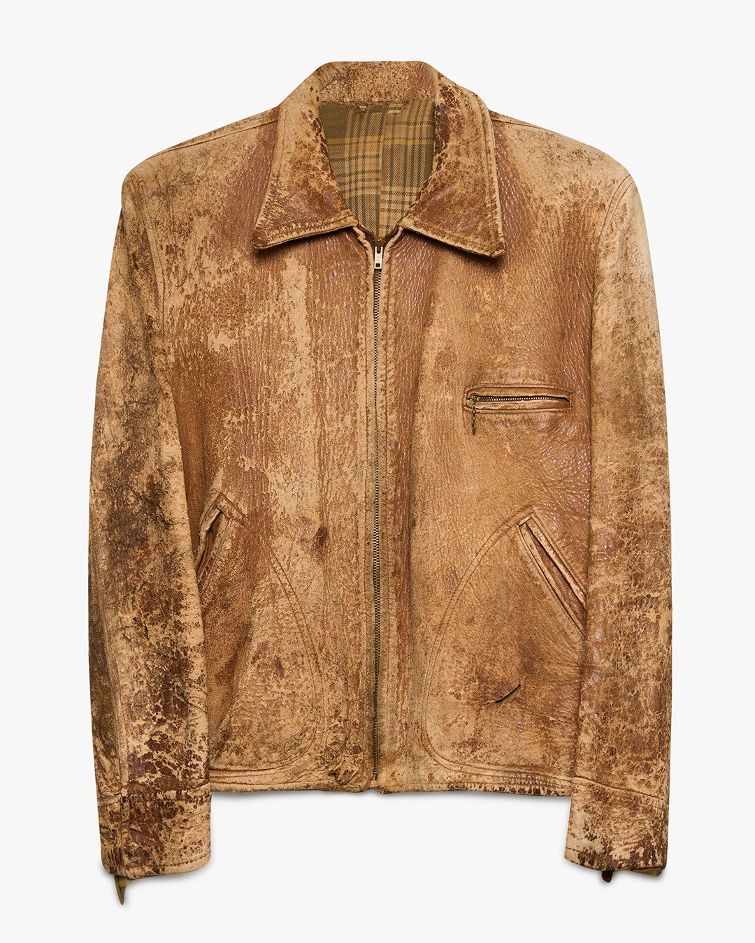 Decayed Tan Leather Jacket