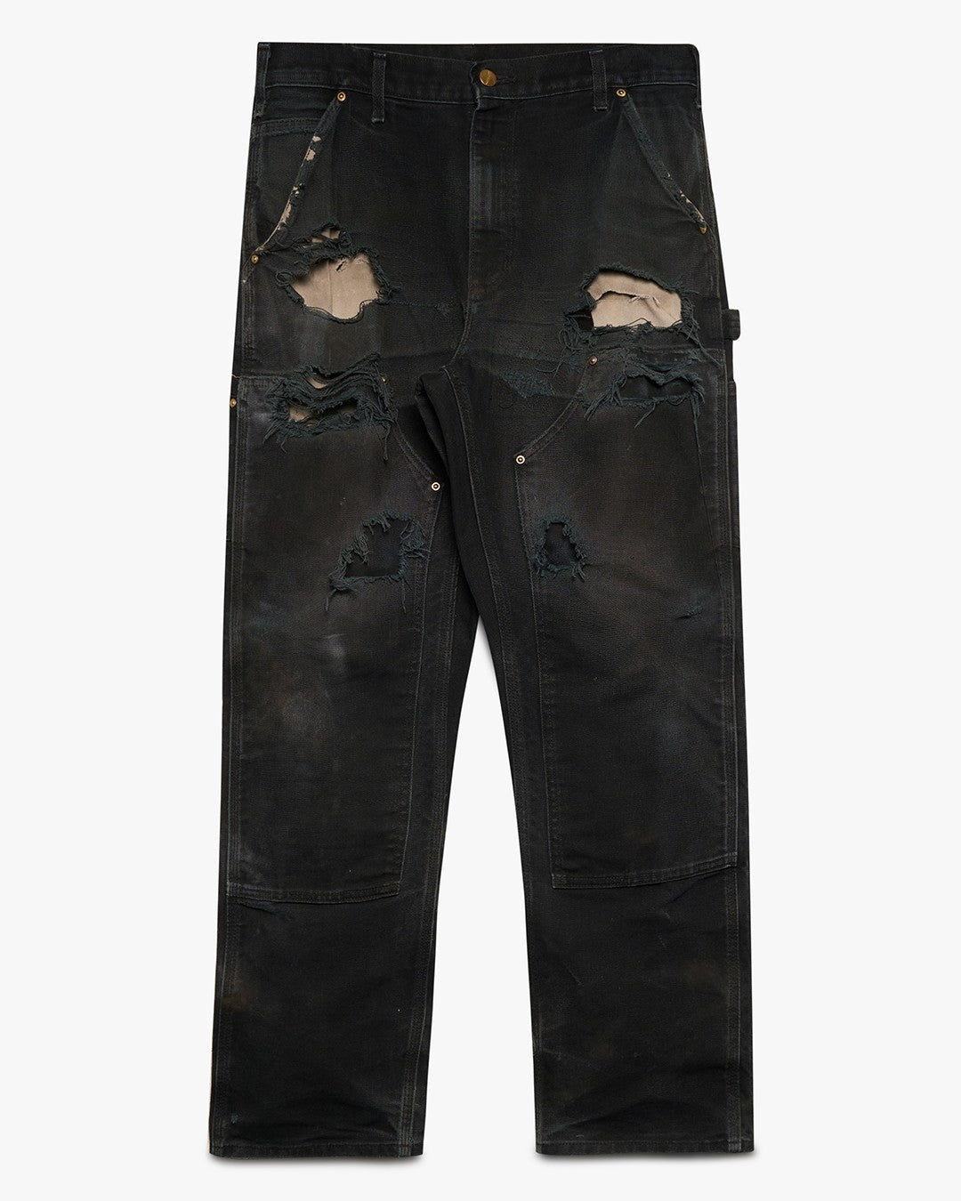 Thrashed Black Carhartt Double Knees