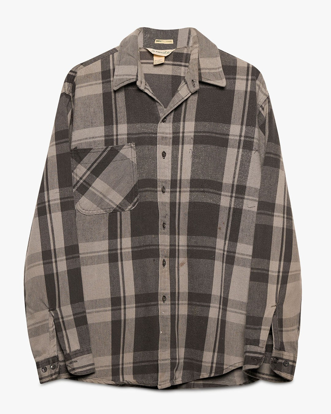 St. Johns Bay Black/Grey Cotton Flannel
