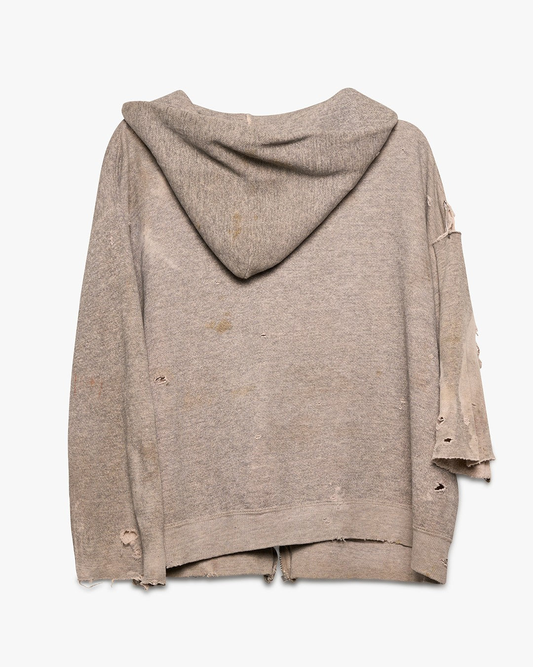Thrashed Grey Broken Zip Hoodie