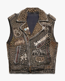 2000s Studded Punk Leather Vest