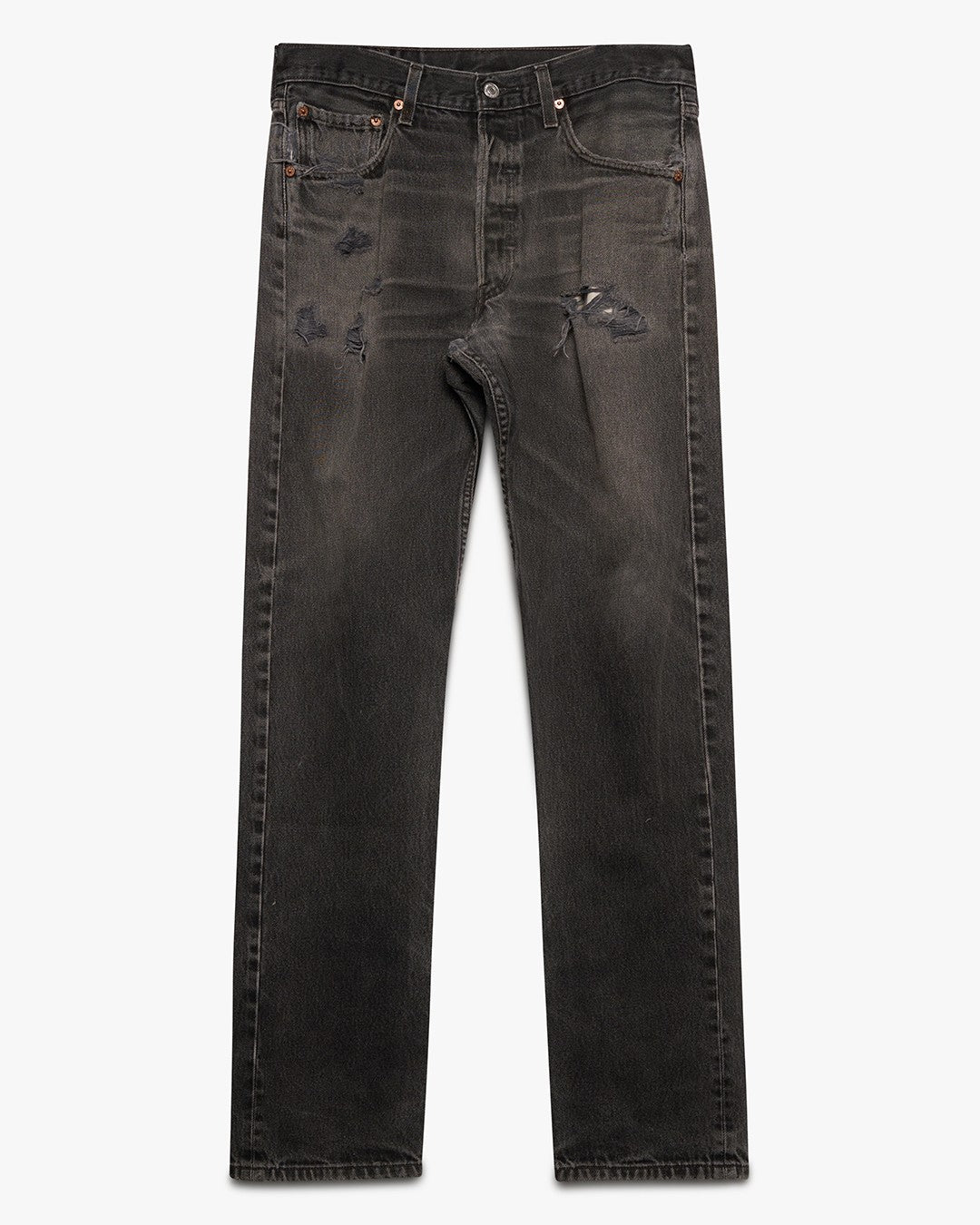 Distressed/Faded Black Levi's 501 Jeans