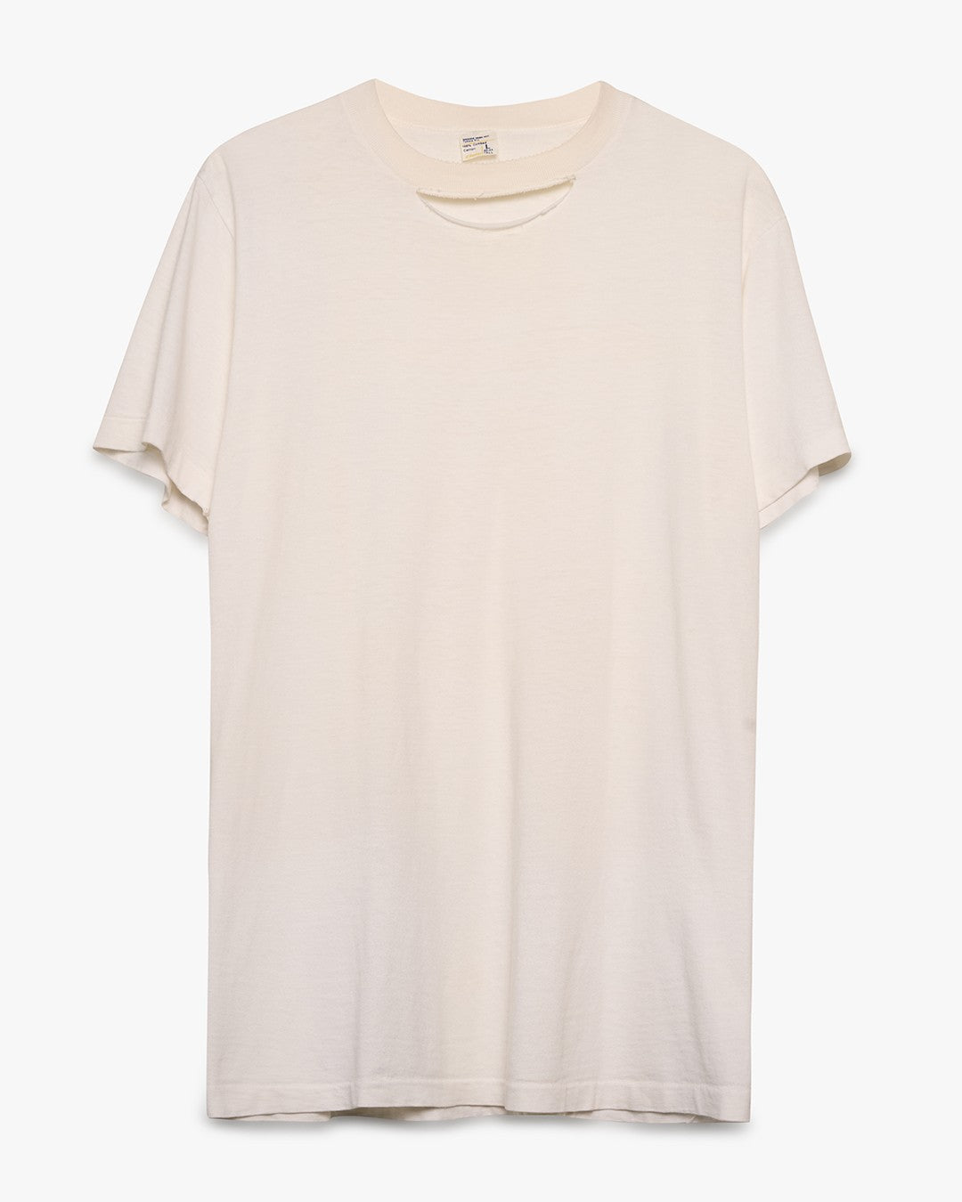Distressed JC Penney's White Blank Tee