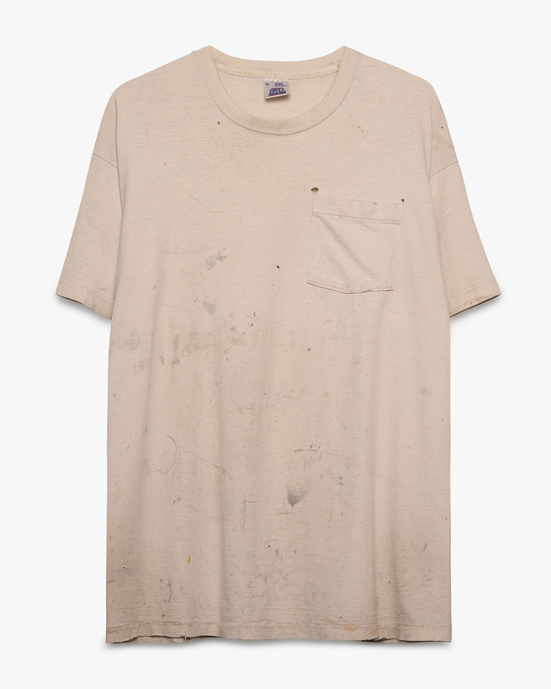 BVD Bone White Stained Pocket Tee