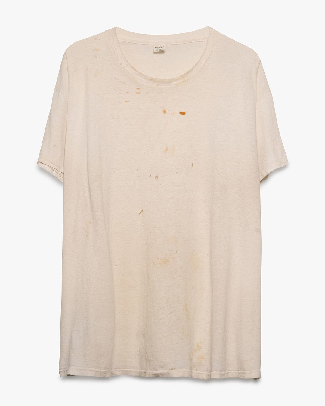 Distressed Mayo Spruce Blank White Tee