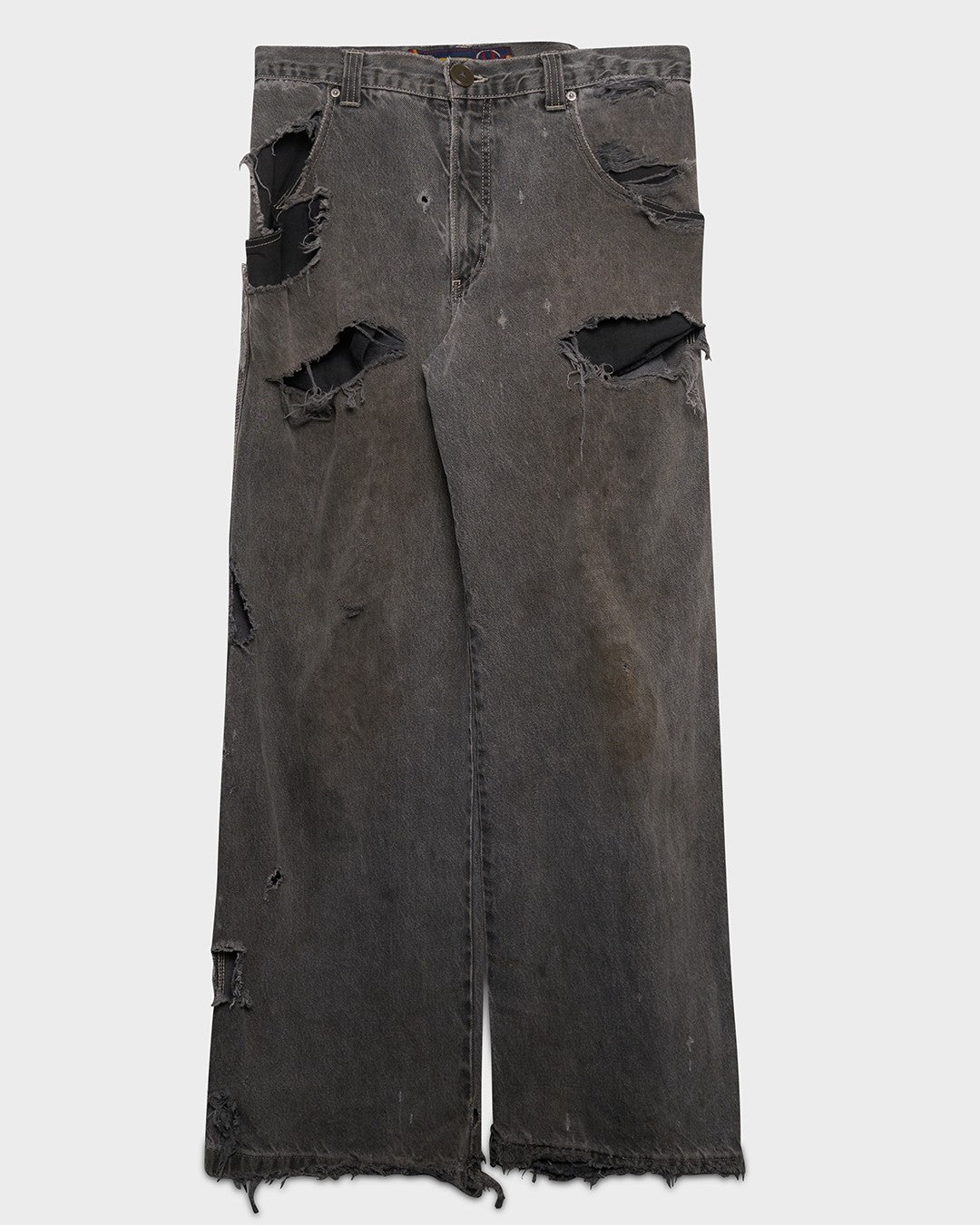 Thrashed/Faded Grey JNCO Jeans