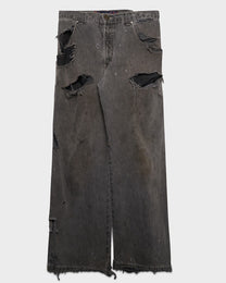 Thrashed/Faded Grey JNCO Jeans