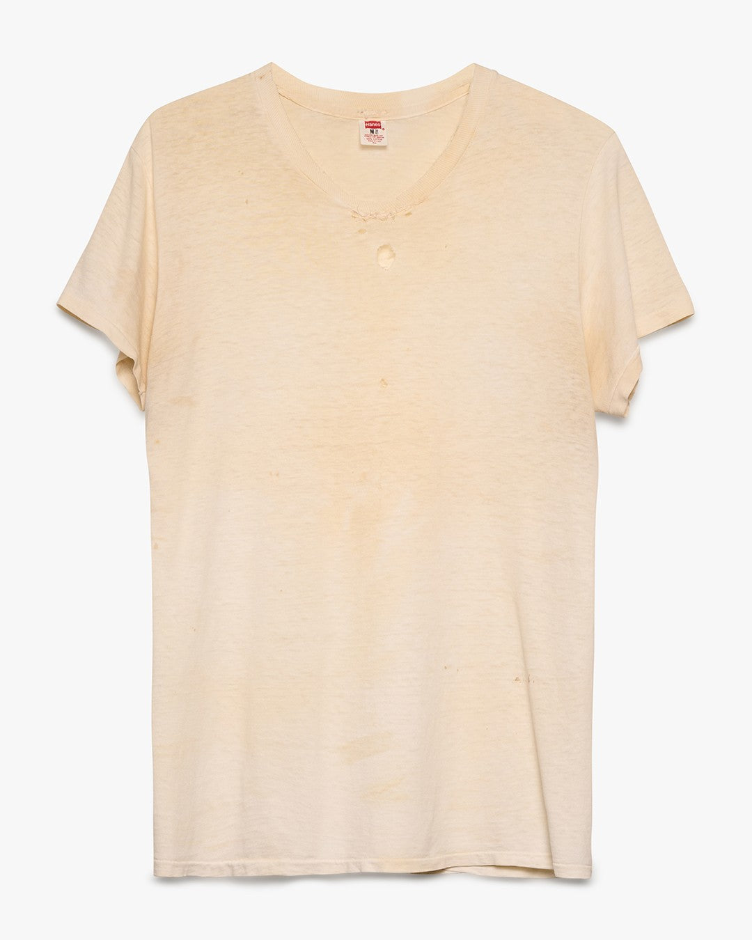 Distressed Dirt-Stained White Blank Tee
