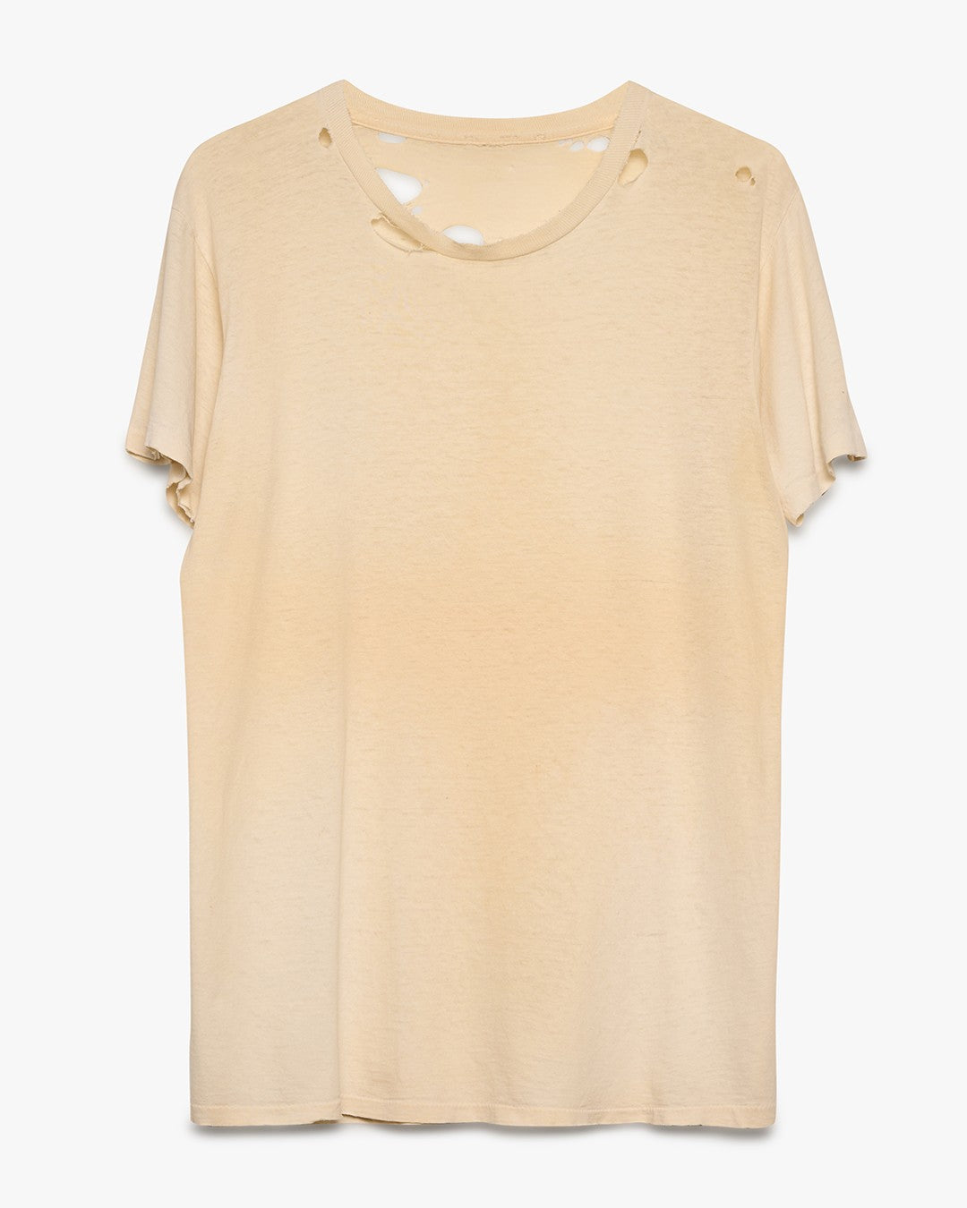 Distressed Dirt-Stained White Blank Tee