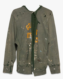 Thrashed &amp; Faded Green Champion Reverse Weave Hoodie