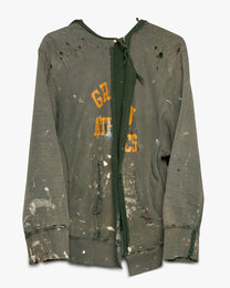 Thrashed &amp; Faded Green Champion Reverse Weave Hoodie