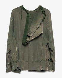 Thrashed &amp; Faded Green Champion Reverse Weave Hoodie