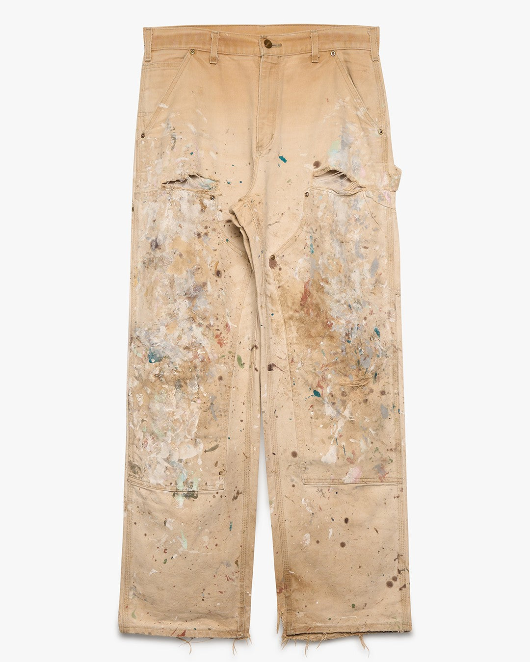 Thrashed/Painted Tan Carhartt Double Knees