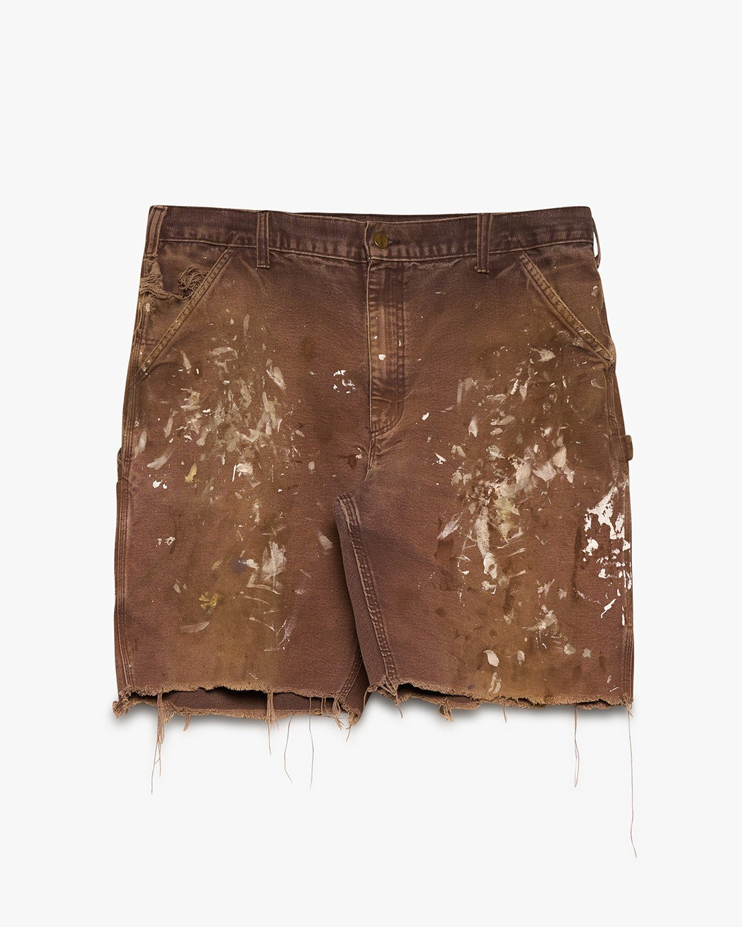 Sun Faded/Painted Brown Carhartt Cut-Off Shorts
