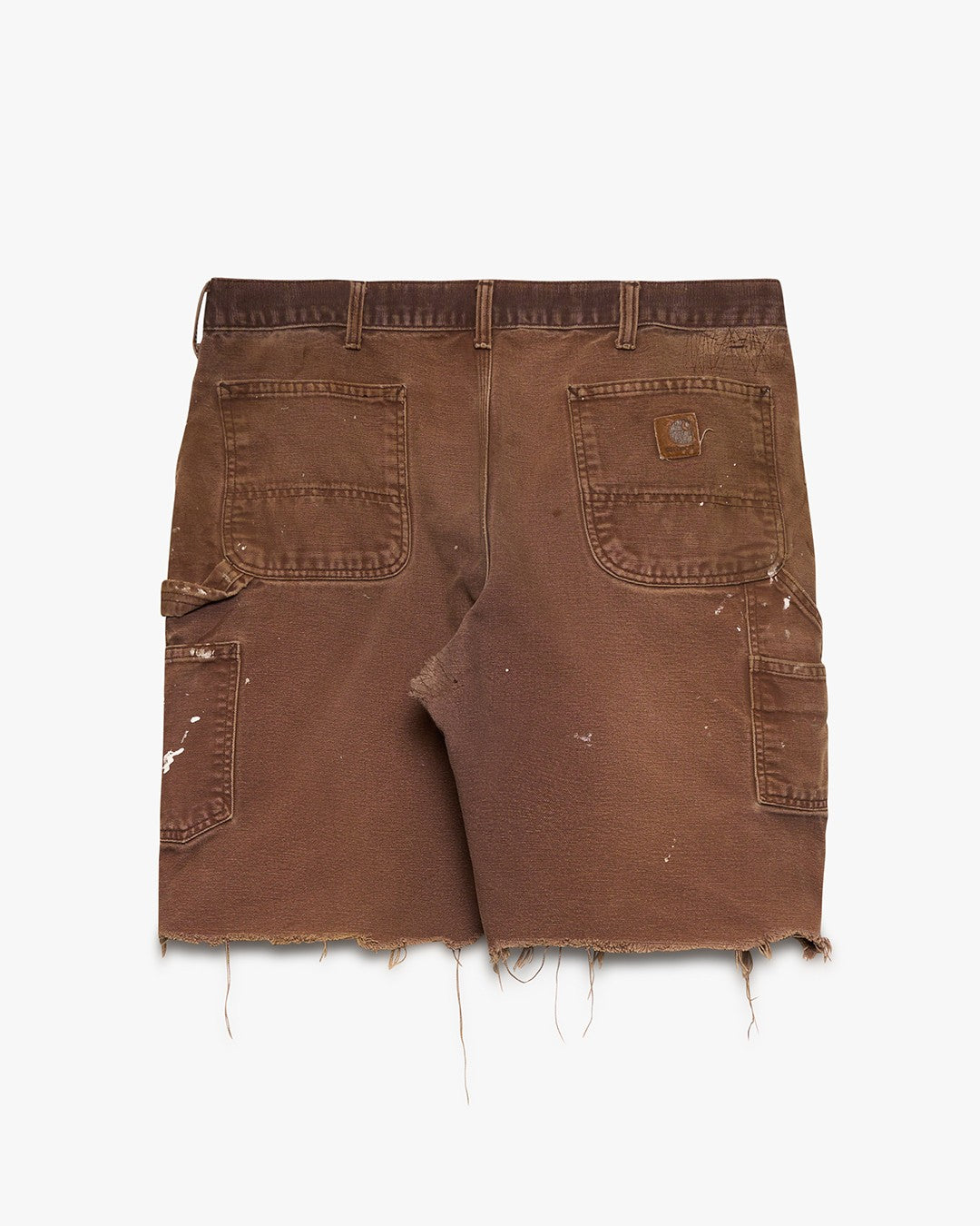 Sun Faded/Painted Brown Carhartt Cut-Off Shorts