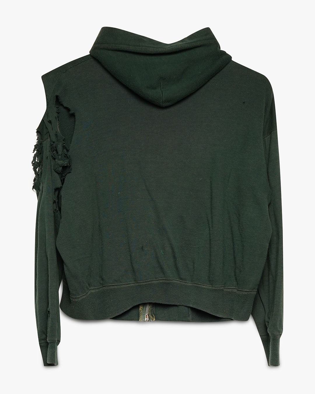Forest Green Shoulder Hole Zip-Up Hoodie