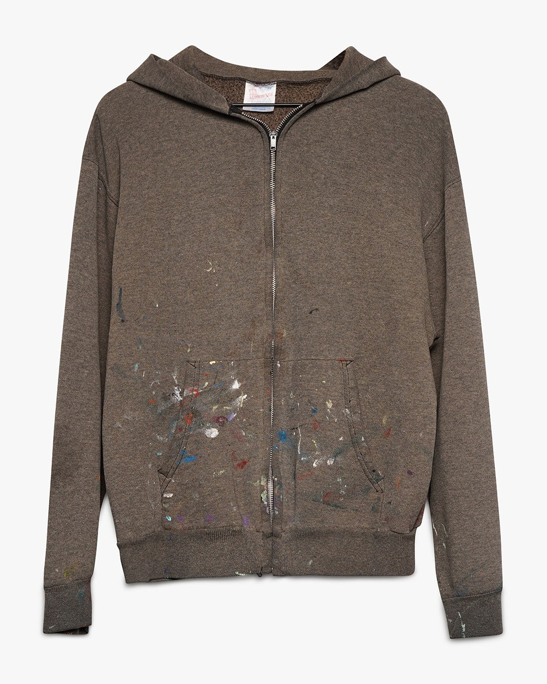 Over Dyed Black/Grey Painted Zip-Up