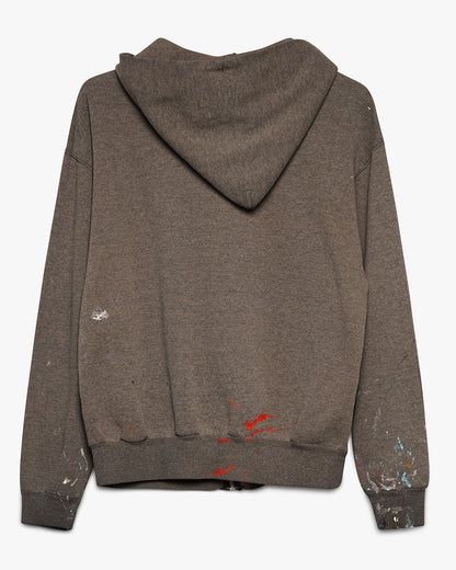 Over Dyed Black/Grey Painted Zip-Up