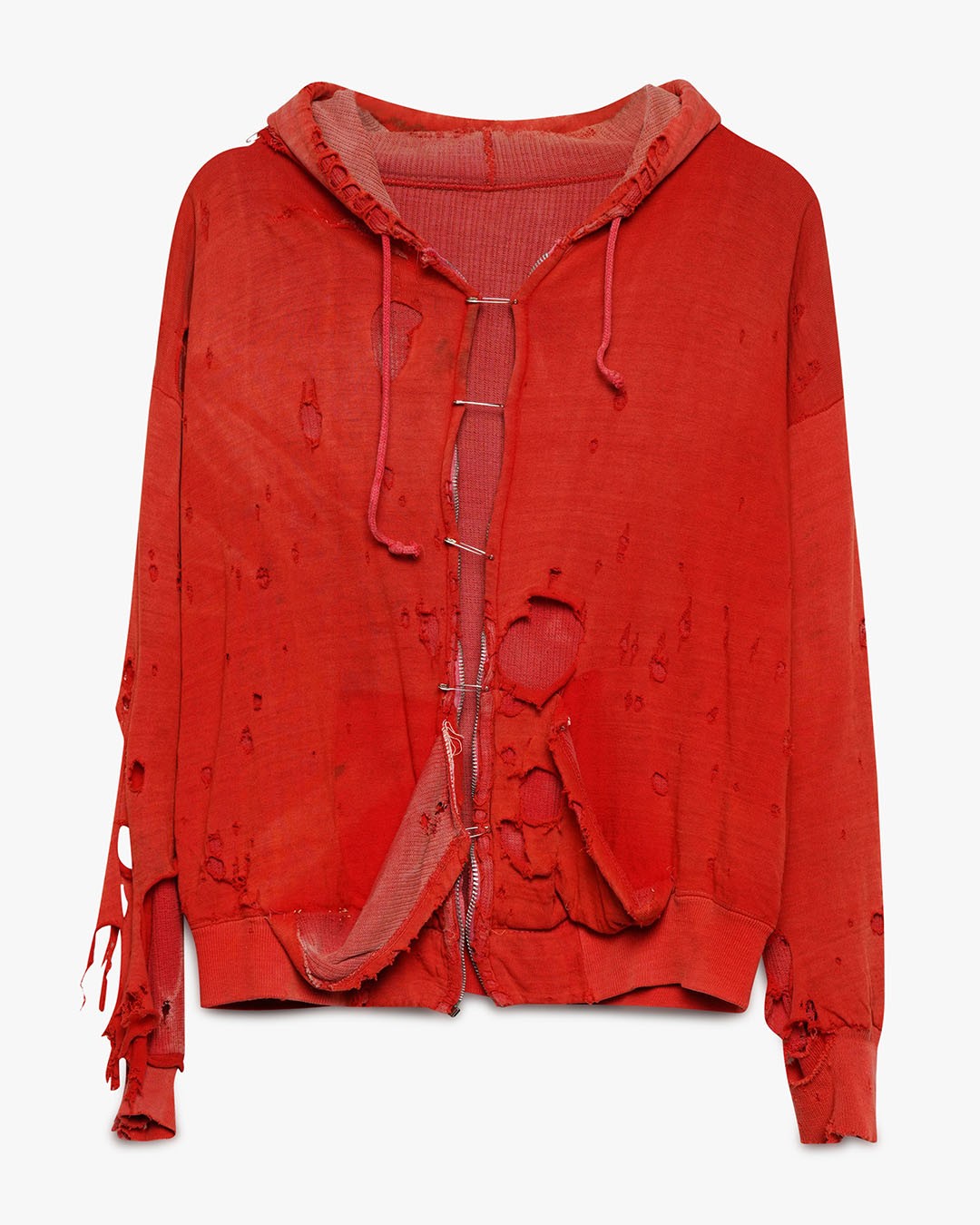 Thrashed Red Thermal Lined Hoodie