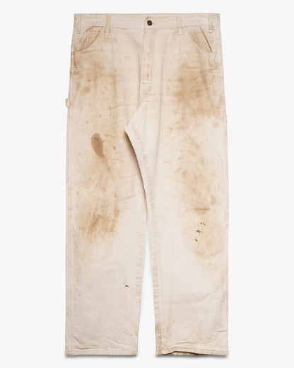 White Painted/Stained Carpenter Pants